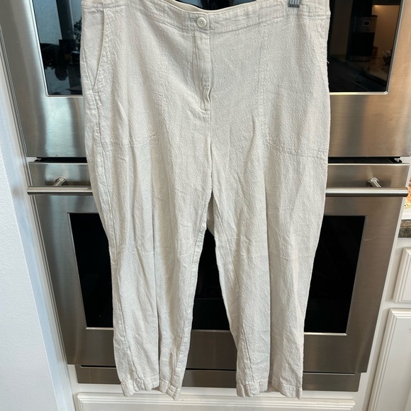 J. Jill Cream Capris, linen/Rayon, size S, GUC - Picture 1 of 3
